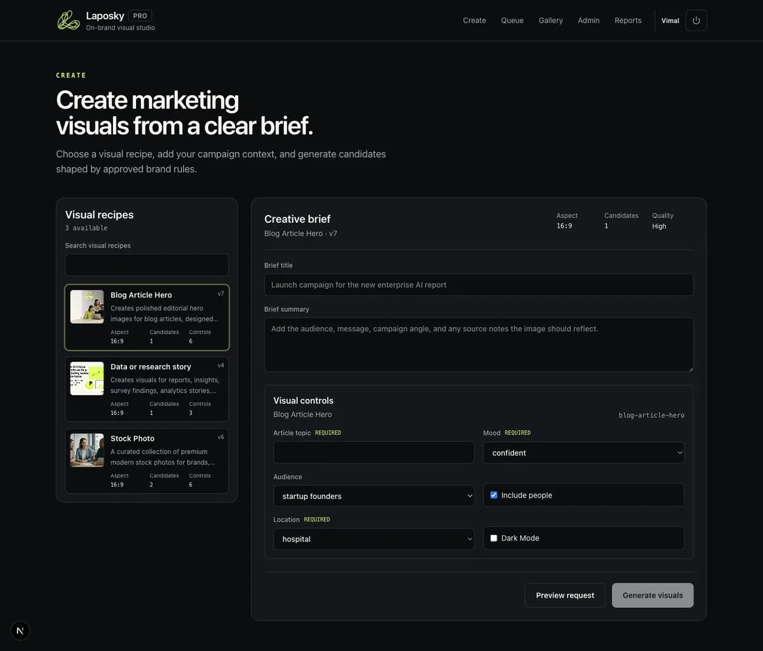 Laposky create screen